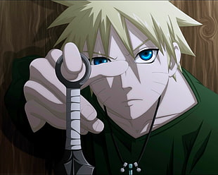 Naruto holding black kunai HD wallpaper